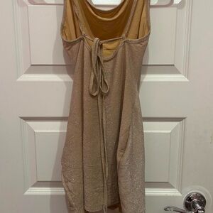 Gold mini body-con dress
